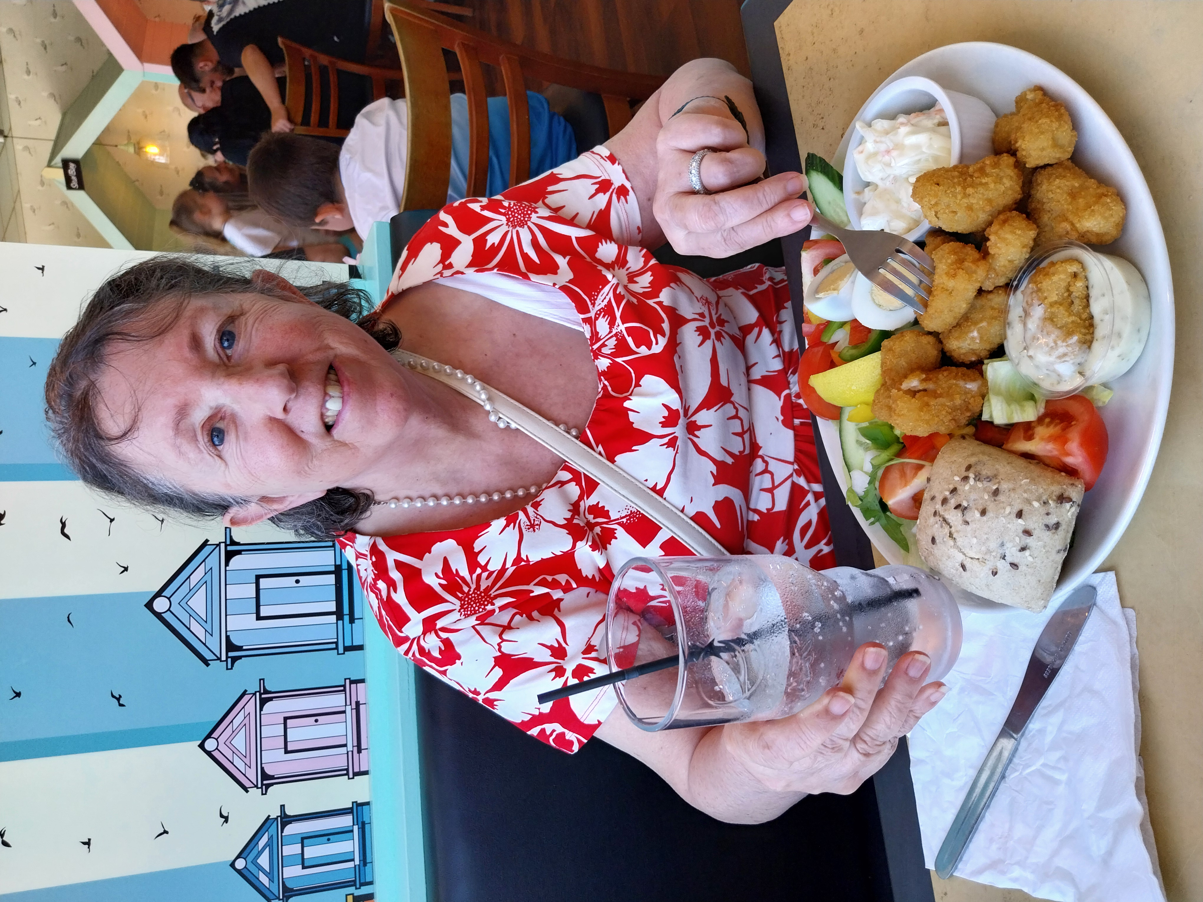 Mum enjoying her salad