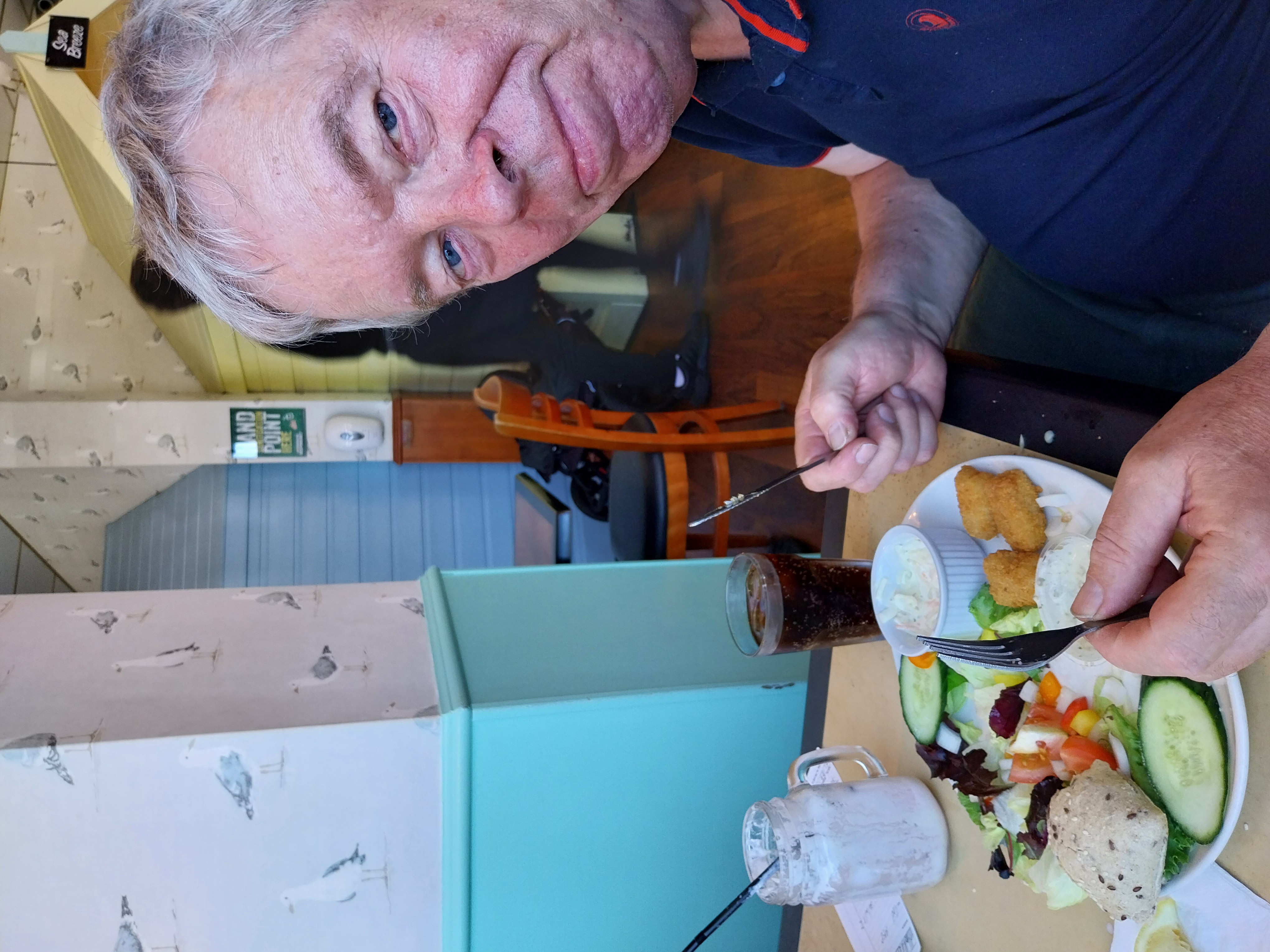 Dad enjoying a bite to eat